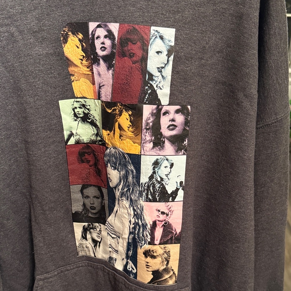 Taylor Swift‎ Multicolor Graphic Charcoal Hoodie eras tour. Worn a few times - Picture 3 of 3
